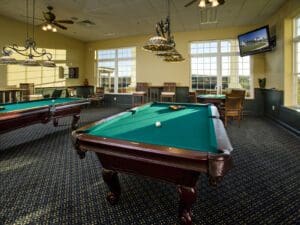 Billiards tables at Noble's Pond Clubhouse