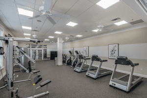 treadmills in wellness area 