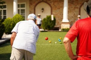 Homeowners playing bocce